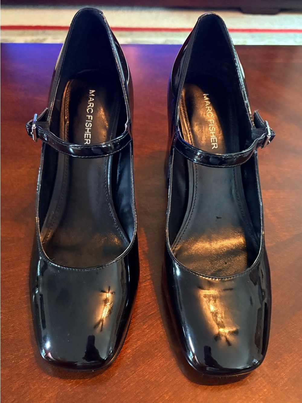 Marc Fisher Black Patent Mary Jane Heels